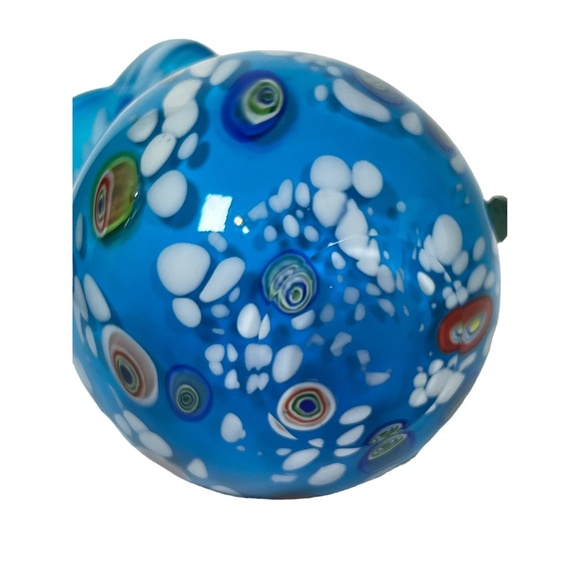 Murano Style Millefiori Blue Glass Bud Vase - Picture 6 of 6